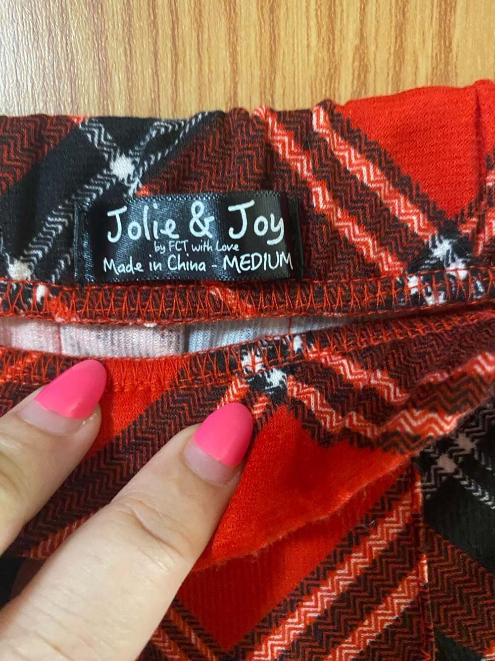 Jolie & Joy Red and Black Plaid Skater Mini Skirt Medium Y2K